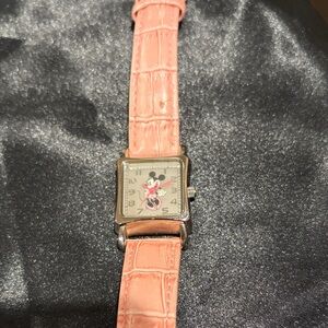 Disney Minnie Mouse  Pink Strap Watch with Silver Accents